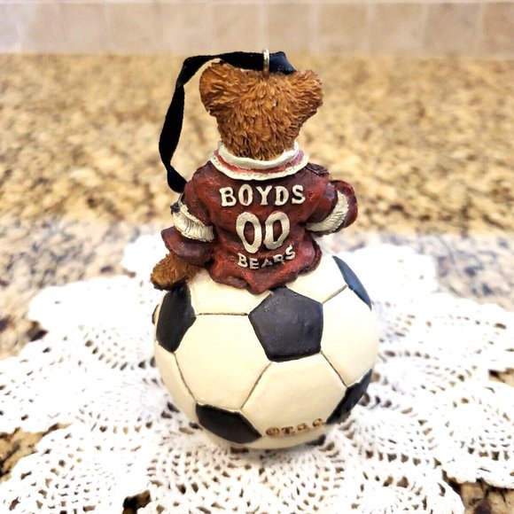 Boyd's Bears Christmas Ornament Resin, Soccer 1998, 4" Tall Boyd's Allstar - Picture 4 of 7